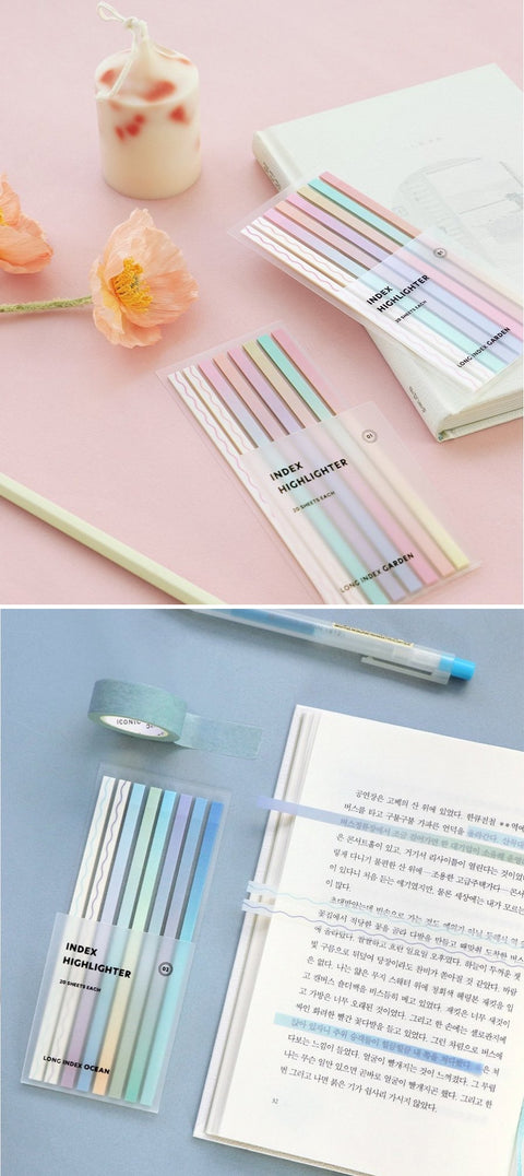 Index Long Highlighter Sticky Notes [2types]