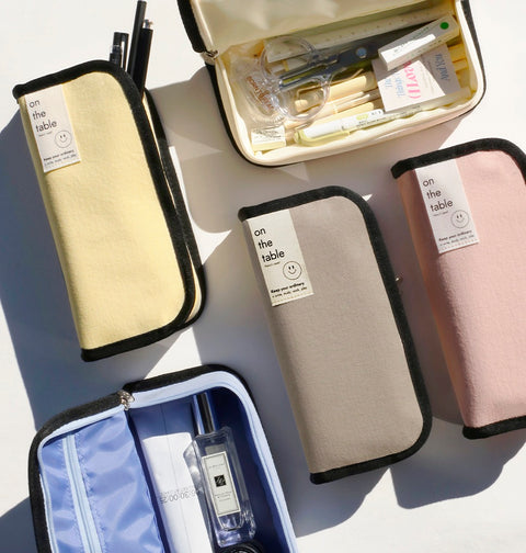 on the table Cotton Pencil Case v.line [5colors]