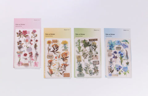 Rub-on Flower Sticker [Botanical Pink] | Printed Dried Flower Sticker