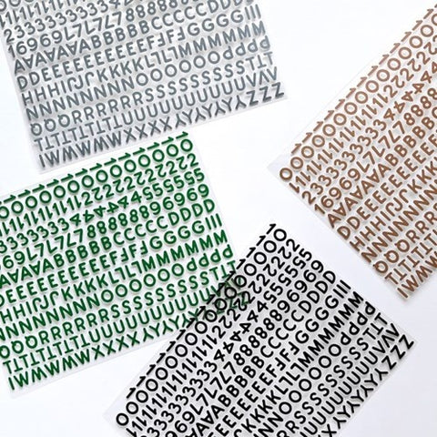 Handwritten Numbers Alphabet Matte Seal Sticker [3colors] | Deco Sticker