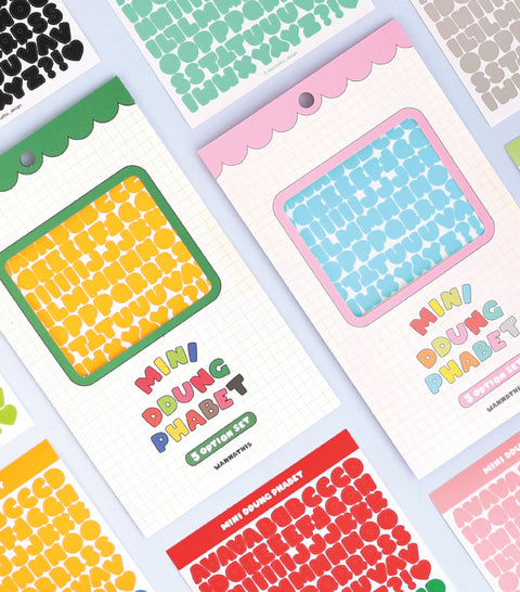 Mini Fat Alphabet Sticker Pack [2types] | 5sheets