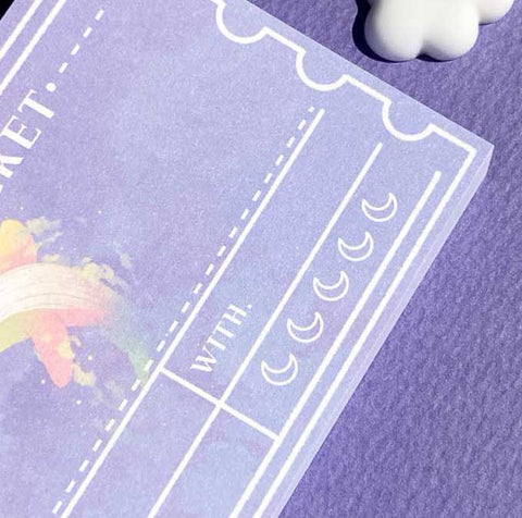 Moon Movie Ticket Memo Pad