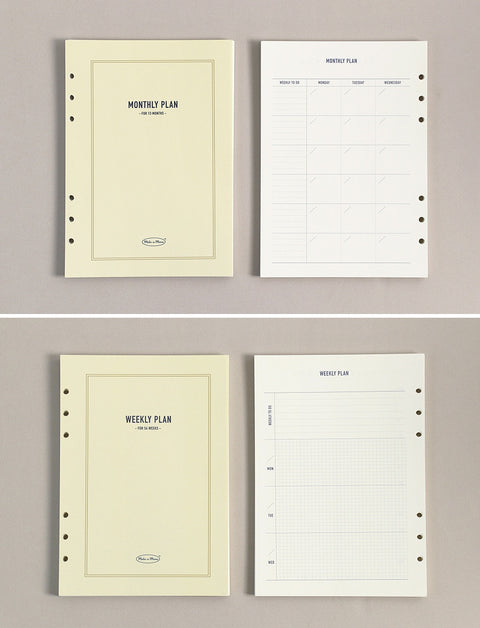 A5 6 Holes Planner Inserts [Monthly, Weekly, Daily]