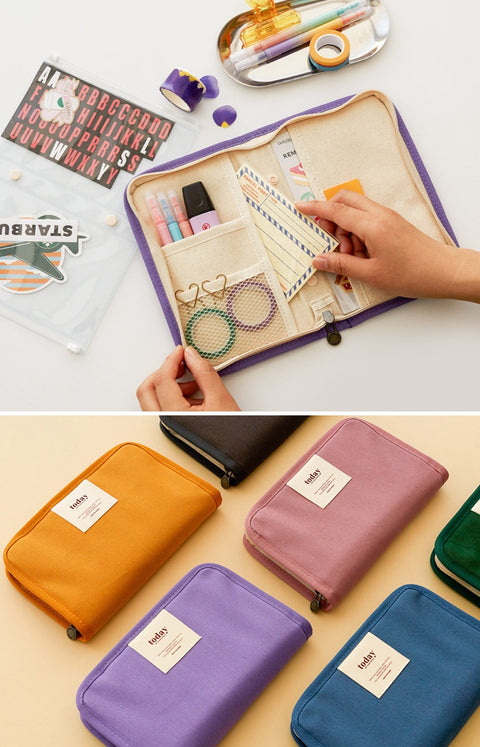 Canvas Multi Storage Pencil Pouch [3colors] | Mini Pouch