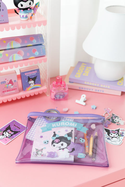 Sanrio PVC Clear Pouch 3PCS Set [ Kuromi | Kerokerokeroppi ]