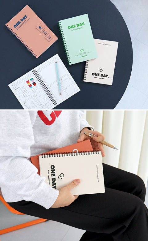 One Day. Diary + Cash Book [3colors] | Daily Planner for 6months