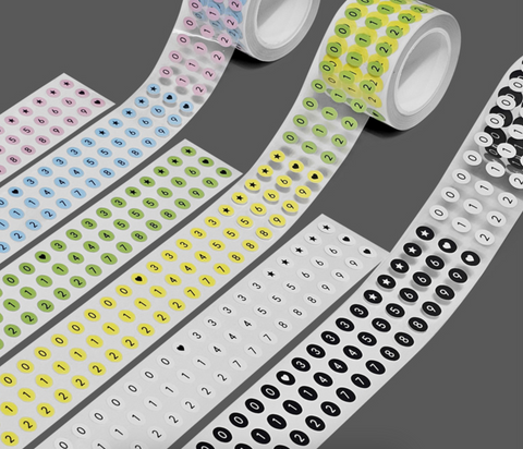 GLEN Circular Number Kiss Cut Tape [3colors]