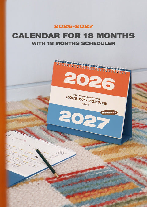 2026-2027 Desk Calendar + Undated Scheduler (2026.7 - 2027.12)