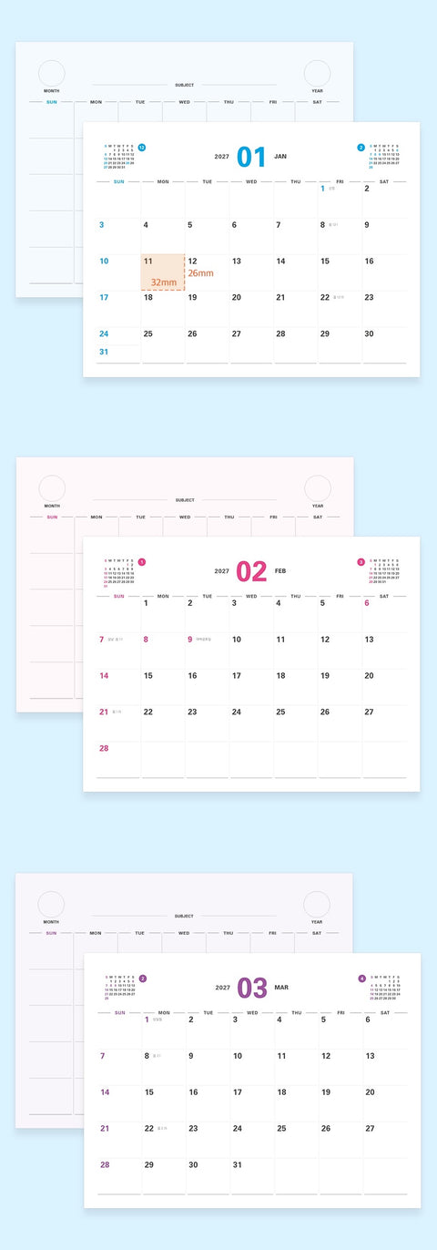 2027 PRISM Desk Calendar (OCT.2026-DEC.2027) | Dated + Undated Planner