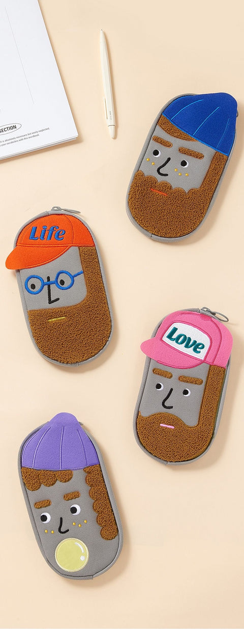 Beard Man Pencil Case ver.2 [2types] | Pen Pouch