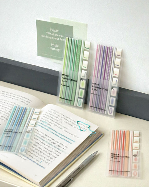 Index Long Highlighter Mark Sticky Notes [4types]