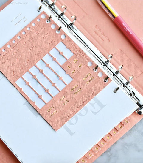 Allday Leather Index Tab Sticker ver.6 [2colors] | Leather Texture