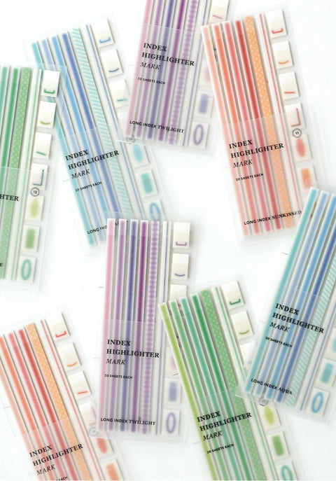 Index Long Highlighter Mark Sticky Notes [4types]