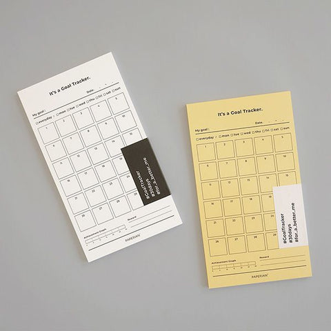 Monthly Goal Tracker 30days Memo Pad [2colors]