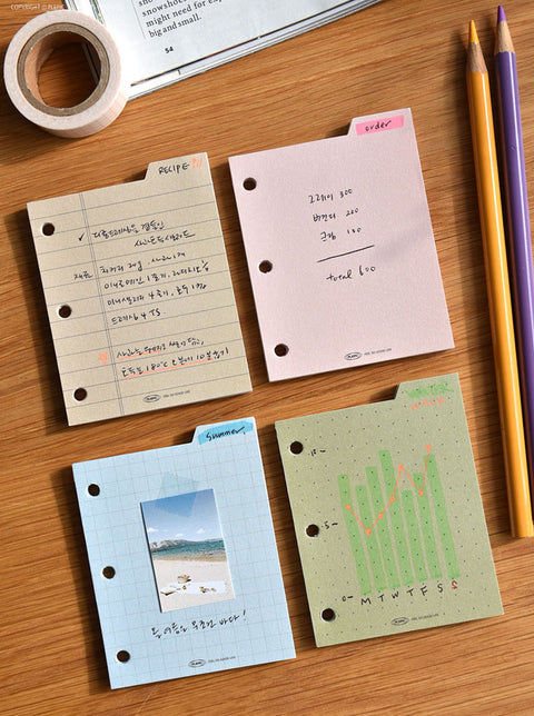 Freestyle Index Pad Mini 3 Holes Inserts [17types] | 3 Ring Diary Inserts