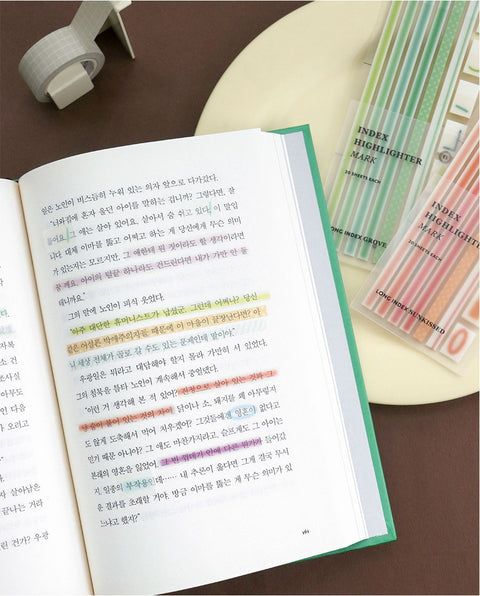 Index Long Highlighter Mark Sticky Notes [4types]