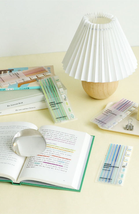 Index Long Highlighter Mark Sticky Notes [4types]