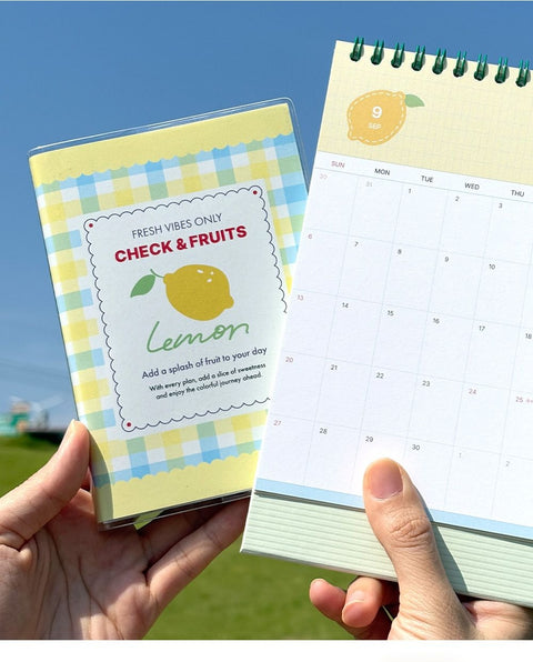 Check & Fruits Daily Diary [4types] | Daily Planner