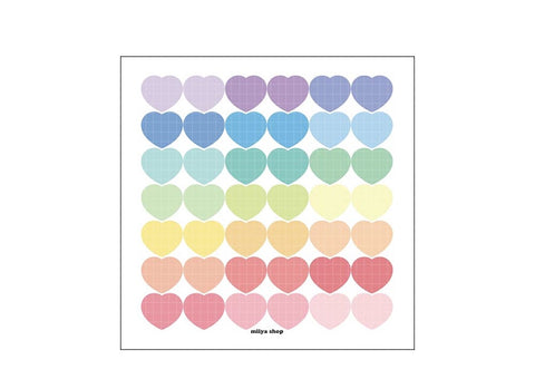 Pastel Mixed Heart Sticker | Planner Deco Sticker