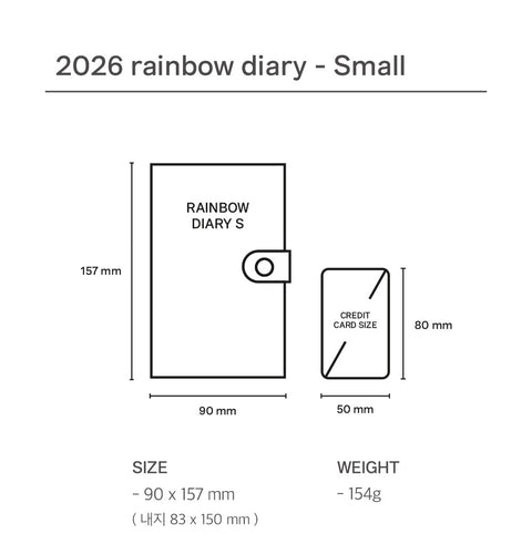 2026 Rainbow Weekly Diary S [4colors] | Weekly Planner