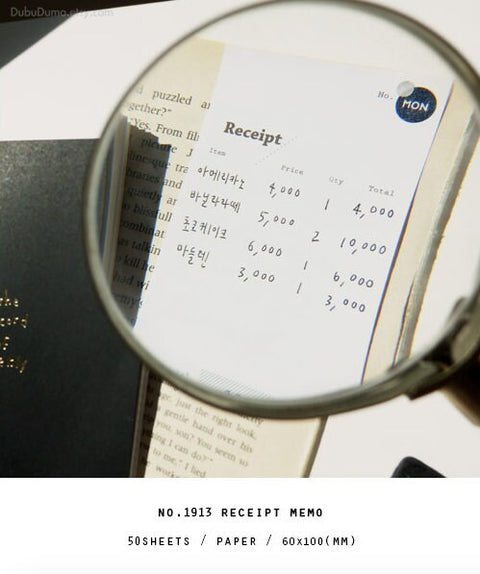 1913 Receipt Memo Sticky Note