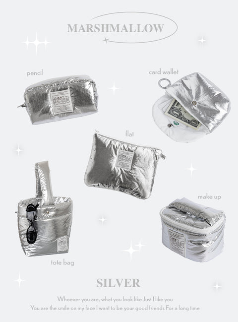 momossi Marshmallow Daily Makeup Pouch [Silver]