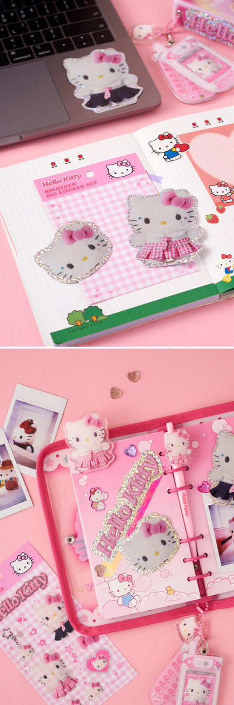 Highteen Hello Kitty Hologram Big Sticker Set