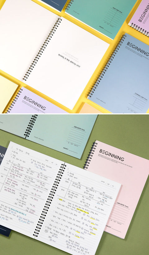 Beginning Twin Ring Notebook B5 [4types] | Line | Grid | Cornell
