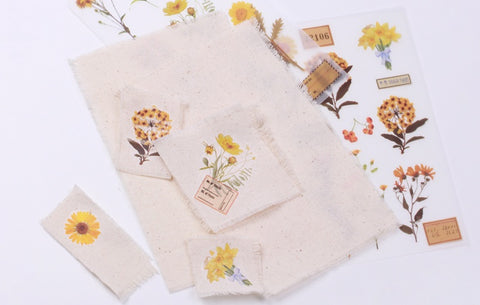 Rub-on Flower Sticker [Botanical Yellow] | Printed Dried Flower Sticker