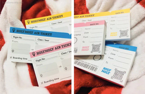 AIR TICKET Memo Pad [Yellow] | Airline Ticket Notepad