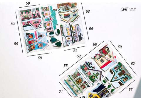 Winter Village Big House Seal Sticker [4types] | Deco Sticker
