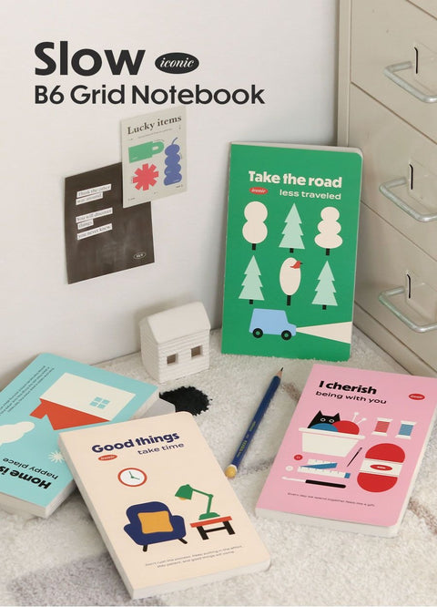 Slow B6 Grid Notebook [4types] | Squared Notebook