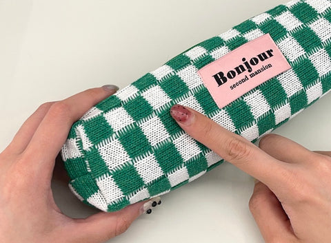 Checkerboard Pencil Case [4colors] | Pen Pouch