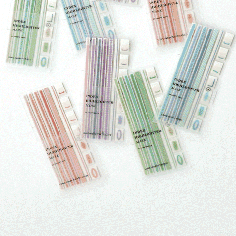 Index Long Highlighter Mark Sticky Notes [4types]