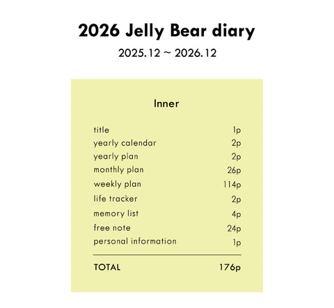 2026 Jelly Bear Weekly Diary [3types] | 2026 Weekly Planner