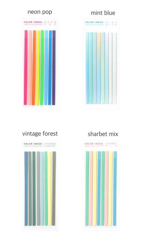 Color Index Long Highlighter Sticky Notes [4types]