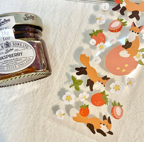 Deco Seal Sticker [Fox & Strawberry]