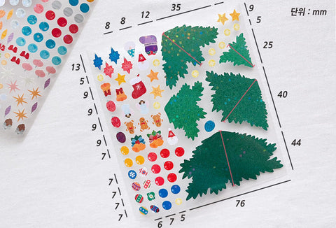 Christmas Tree DIY Seal Sticker [2types] | Deco Sticker