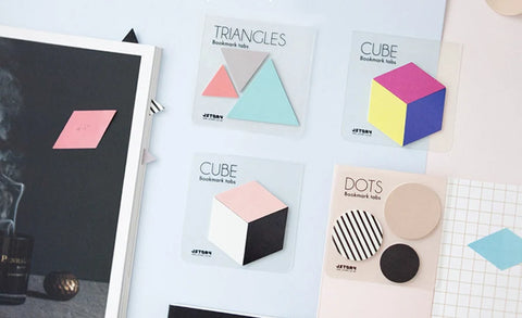 Index Sticky Notes [Triangles, Dot, Cube] | Bookmark Tabs