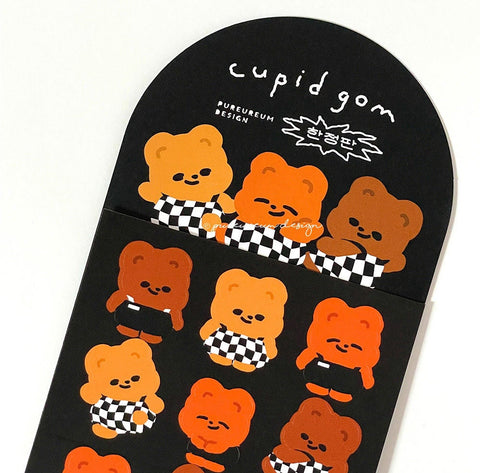 Deco Sticker [Cupid Bear Checkerboard]