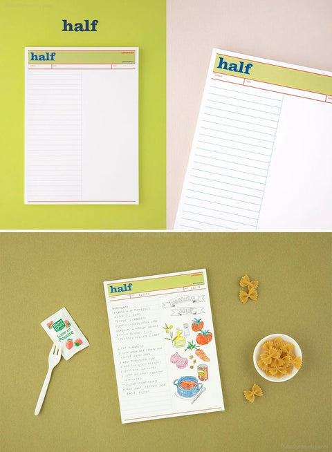 LIFE&PIECES B5 Memo Pad [5types] | Study Notepad | Grid, Half, Layout