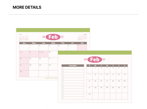 2027 Vintage A5 Desk Calendar