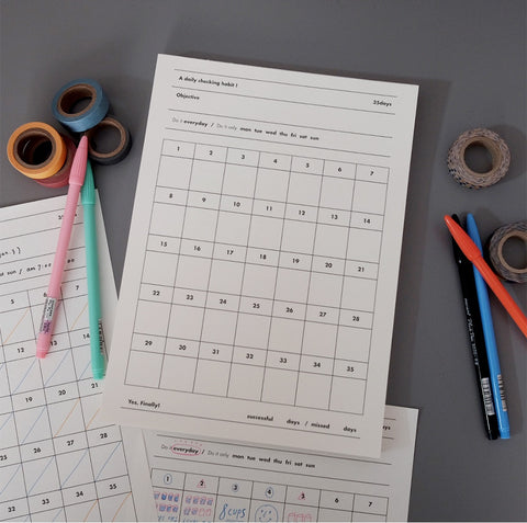 Daily Checking Habit 35days | 100sheets