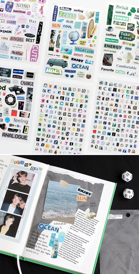 Magazine Collage Sticker Pack | 6sheets