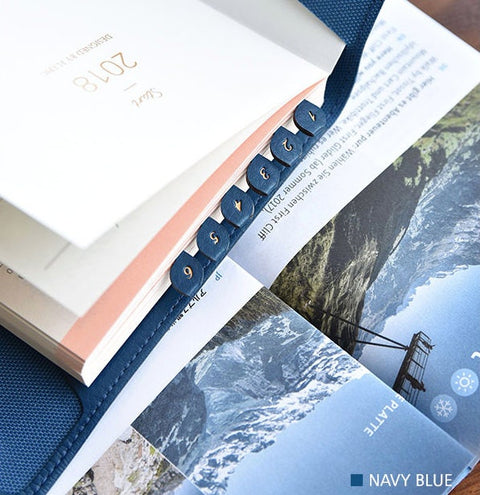 Leaf Leather Index Tab Sticker ver.4 [6colors] | Leather Texture