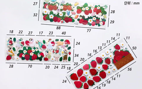 Strawberry Seal Sticker [3types] | Deco Sticker