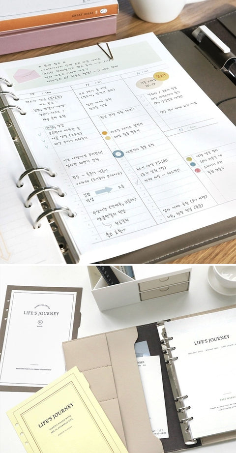 A5 Journey 6 Ring Weekly Planner Inserts [3types]