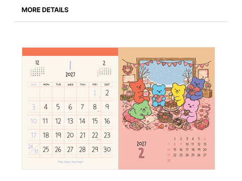 2027 Jelly Bear Desk Calendar