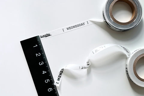 What Day of the Week _ Black English Masking Tape [2types]