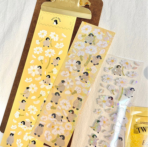 Seal Sticker [Adelie Penguin & Daisy]